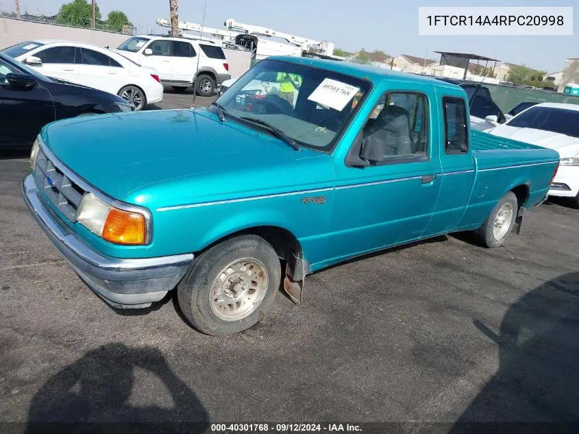 1994 Ford Ranger Super Cab VIN: 1FTCR14A4RPC20998 Lot: 40301768