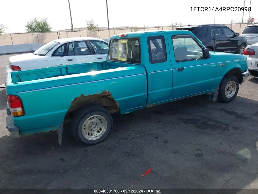 1994 Ford Ranger Super Cab VIN: 1FTCR14A4RPC20998 Lot: 40301768