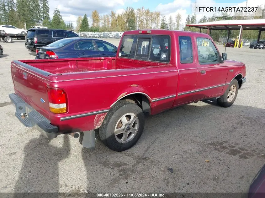 1994 Ford Ranger Super Cab VIN: 1FTCR14A5RTA72237 Lot: 40792526