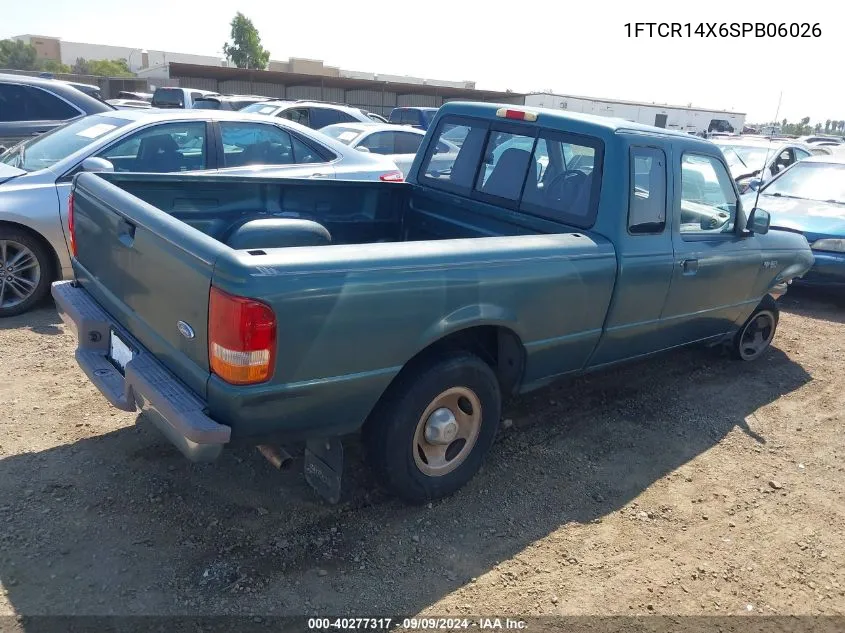 1995 Ford Ranger Super Cab VIN: 1FTCR14X6SPB06026 Lot: 40277317