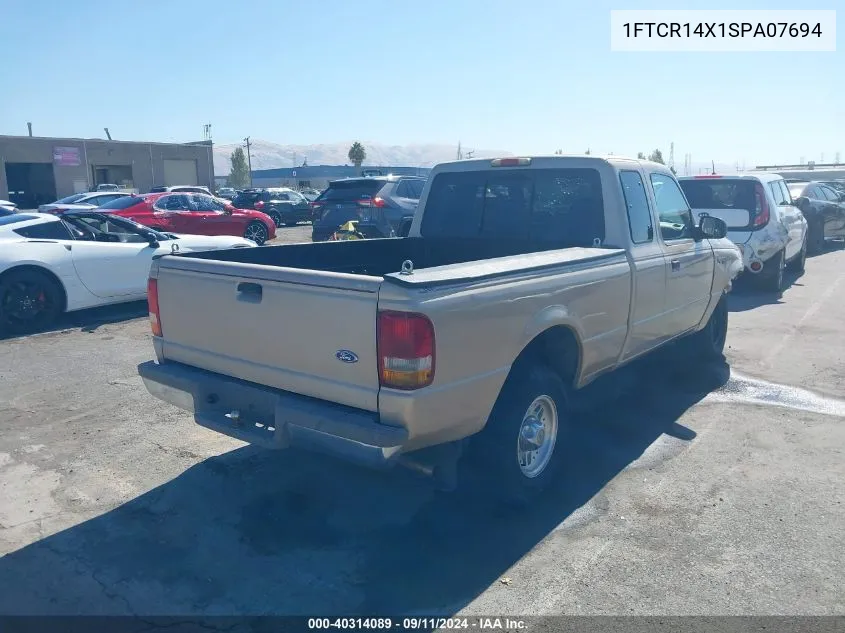 1995 Ford Ranger Super Cab VIN: 1FTCR14X1SPA07694 Lot: 40314089