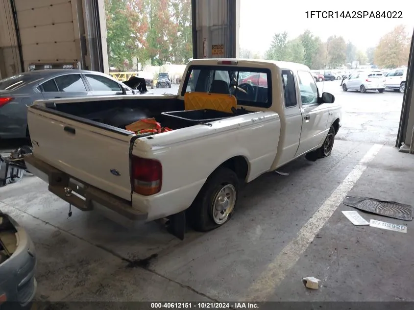 1995 Ford Ranger Super Cab VIN: 1FTCR14A2SPA84022 Lot: 40612151