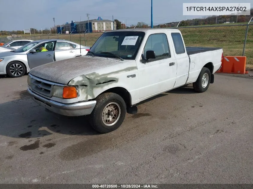 1995 Ford Ranger Super Cab VIN: 1FTCR14AXSPA27602 Lot: 40720500