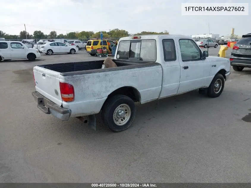 1995 Ford Ranger Super Cab VIN: 1FTCR14AXSPA27602 Lot: 40720500