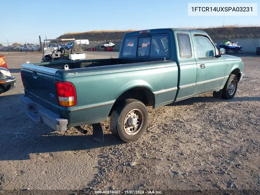 1995 Ford Ranger Super Cab VIN: 1FTCR14UXSPA03231 Lot: 40814007