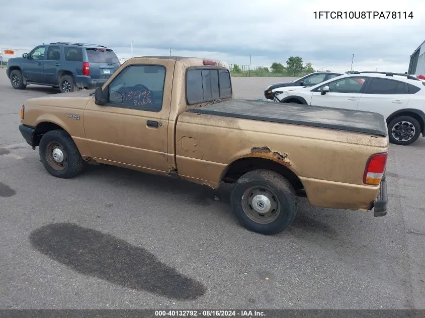 1996 Ford Ranger VIN: 1FTCR10U8TPA78114 Lot: 40132792