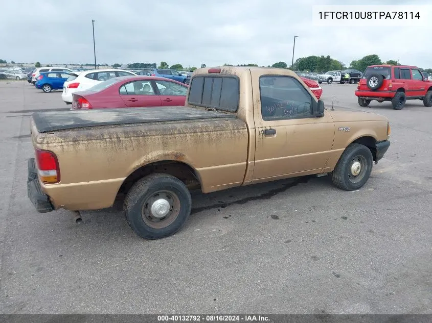 1996 Ford Ranger VIN: 1FTCR10U8TPA78114 Lot: 40132792