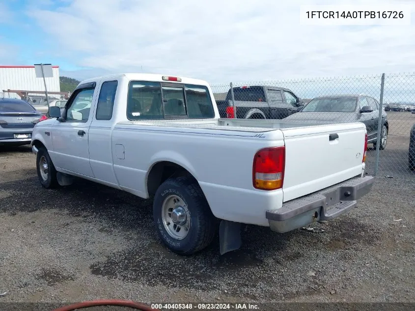 1996 Ford Ranger Super Cab VIN: 1FTCR14A0TPB16726 Lot: 40405348