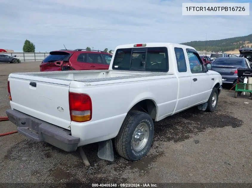 1996 Ford Ranger Super Cab VIN: 1FTCR14A0TPB16726 Lot: 40405348