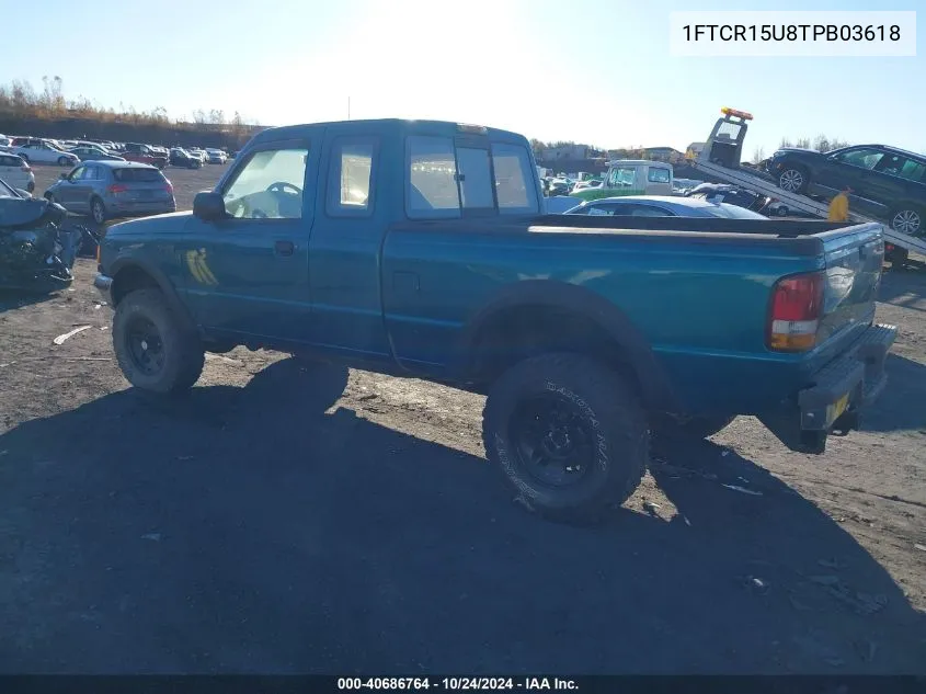 1996 Ford Ranger Super Cab VIN: 1FTCR15U8TPB03618 Lot: 40686764