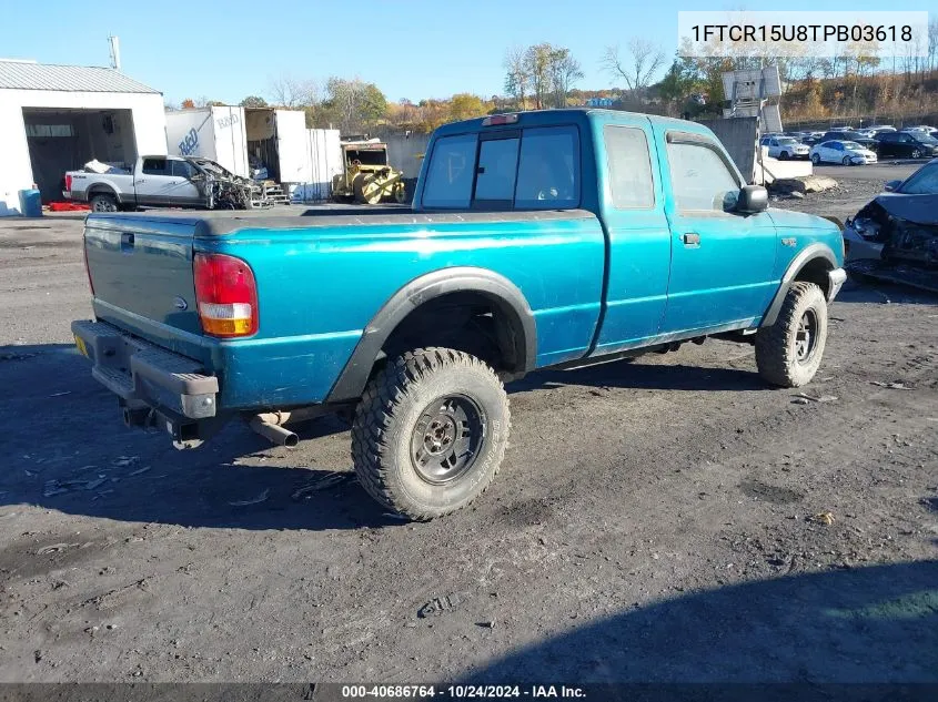 1996 Ford Ranger Super Cab VIN: 1FTCR15U8TPB03618 Lot: 40686764