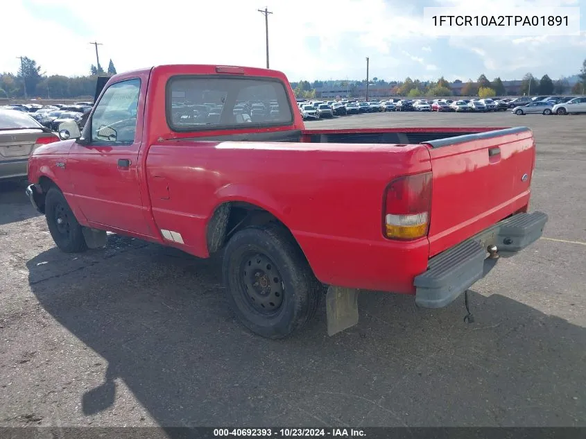 1996 Ford Ranger VIN: 1FTCR10A2TPA01891 Lot: 40692393