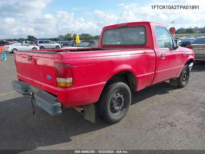 1996 Ford Ranger VIN: 1FTCR10A2TPA01891 Lot: 40692393