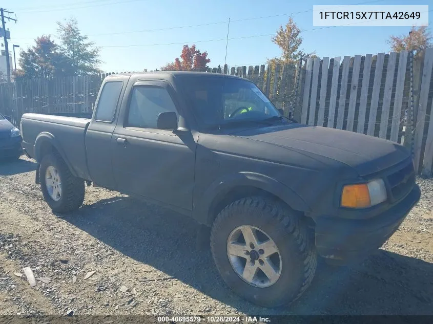 1996 Ford Ranger Super Cab VIN: 1FTCR15X7TTA42649 Lot: 40695579