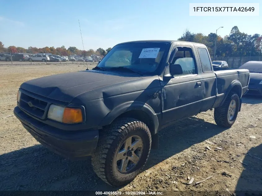 1996 Ford Ranger Super Cab VIN: 1FTCR15X7TTA42649 Lot: 40695579