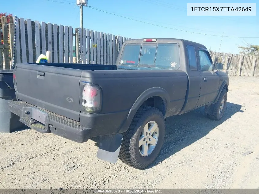 1996 Ford Ranger Super Cab VIN: 1FTCR15X7TTA42649 Lot: 40695579