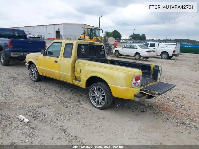 1997 Ford Ranger Splash/Xl/Xlt VIN: 1FTCR14U1VPA42701 Lot: 40242602