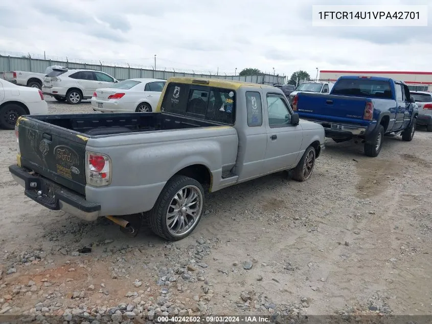 1997 Ford Ranger Splash/Xl/Xlt VIN: 1FTCR14U1VPA42701 Lot: 40242602