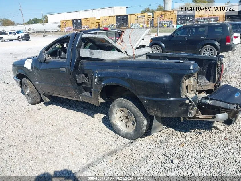 1997 Ford Ranger Splash/Xl/Xlt VIN: 1FTCR10A6VPA10922 Lot: 40677319