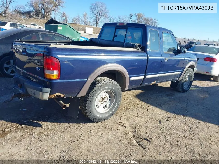 1997 Ford Ranger Splash/Stx/Xlt VIN: 1FTCR15X7VPA43098 Lot: 40842115