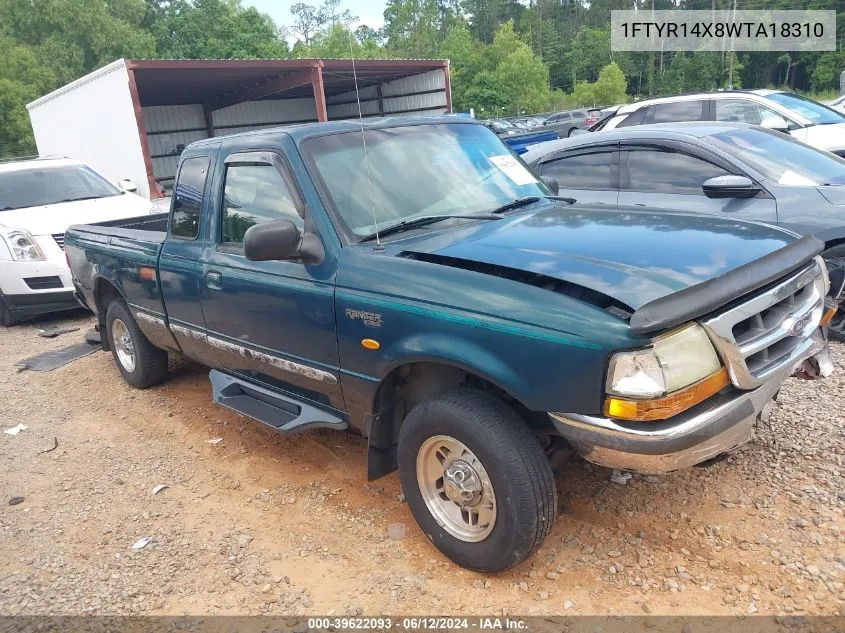 1998 Ford Ranger Splash/Xl/Xlt VIN: 1FTYR14X8WTA18310 Lot: 39622093