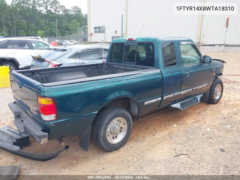 1998 Ford Ranger Splash/Xl/Xlt VIN: 1FTYR14X8WTA18310 Lot: 39622093