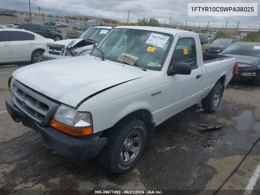 1998 Ford Ranger Splash/Xl/Xlt VIN: 1FTYR10C5WPA38025 Lot: 39677492