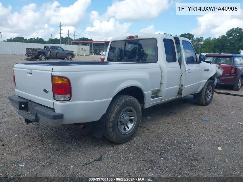 1998 Ford Ranger Splash/Xl/Xlt VIN: 1FTYR14UXWPA40906 Lot: 39706136