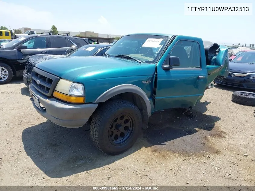 1998 Ford Ranger Splash/Xl/Xlt VIN: 1FTYR11U0WPA32513 Lot: 39931665