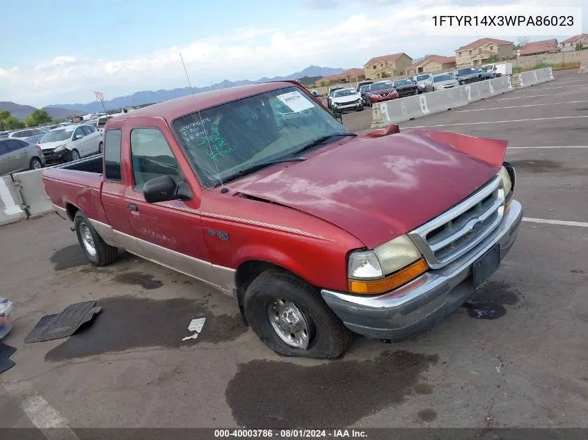 1998 Ford Ranger Splash/Xl/Xlt VIN: 1FTYR14X3WPA86023 Lot: 40003786