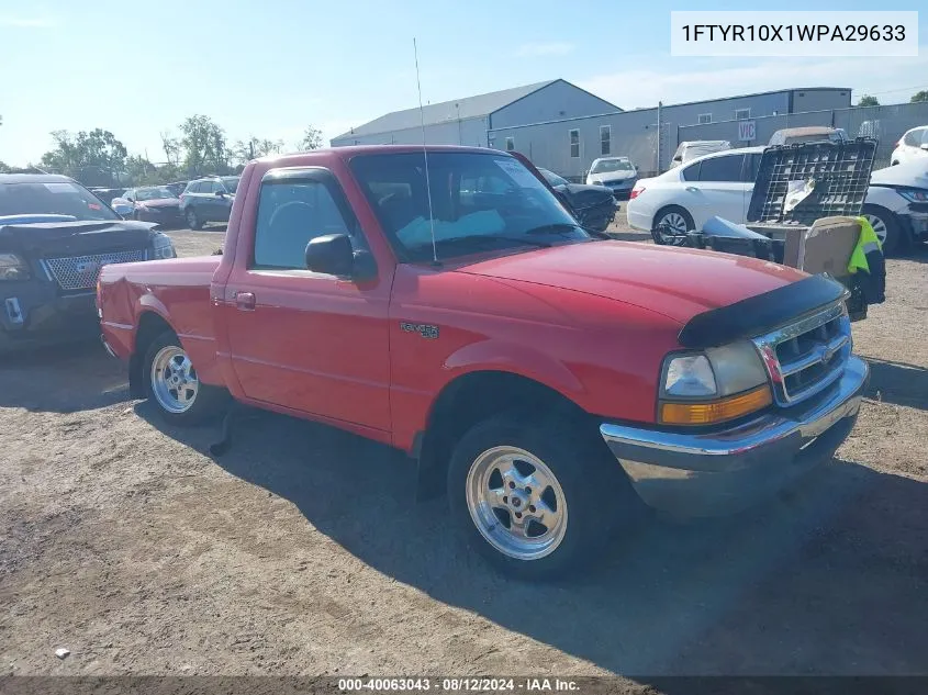 1998 Ford Ranger Splash/Xl/Xlt VIN: 1FTYR10X1WPA29633 Lot: 40063043