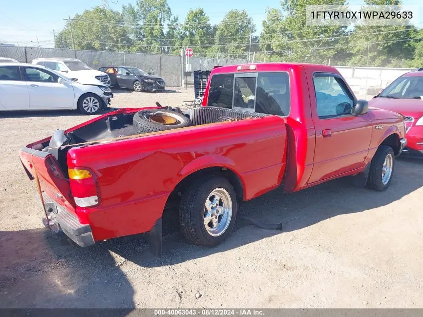 1998 Ford Ranger Splash/Xl/Xlt VIN: 1FTYR10X1WPA29633 Lot: 40063043