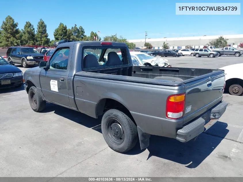 1998 Ford Ranger Splash/Xl/Xlt VIN: 1FTYR10C7WUB34739 Lot: 40103636