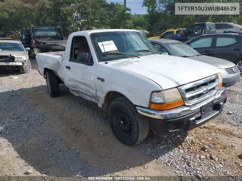 1998 Ford Ranger Splash/Xl/Xlt VIN: 1FTYR10U3WUB48629 Lot: 40369699