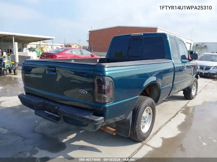 1998 Ford Ranger Splash/Xl/Xlt VIN: 1FTYR14U1WPA25310 Lot: 40374058