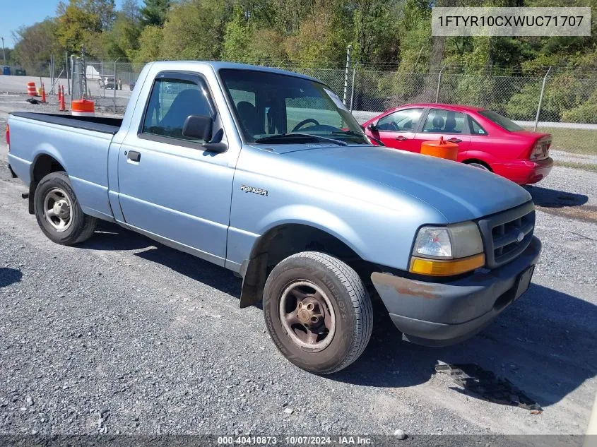 1998 Ford Ranger Splash/Xl/Xlt VIN: 1FTYR10CXWUC71707 Lot: 40410873