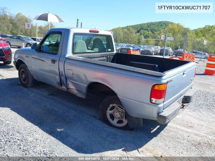 1998 Ford Ranger Splash/Xl/Xlt VIN: 1FTYR10CXWUC71707 Lot: 40410873