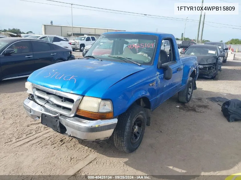 1998 Ford Ranger Splash/Xl/Xlt VIN: 1FTYR10X4WPB15809 Lot: 40425104