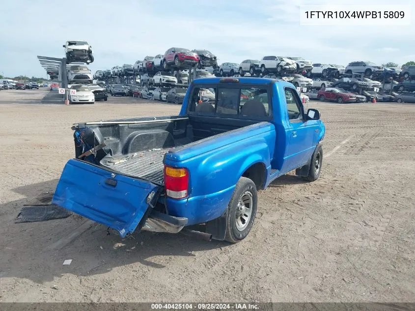 1998 Ford Ranger Splash/Xl/Xlt VIN: 1FTYR10X4WPB15809 Lot: 40425104