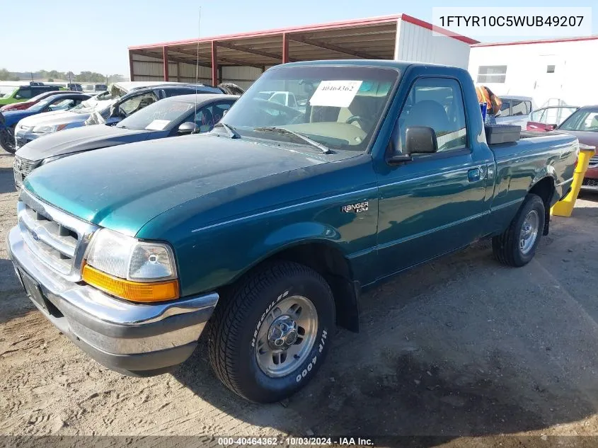 1998 Ford Ranger Splash/Xl/Xlt VIN: 1FTYR10C5WUB49207 Lot: 40464362