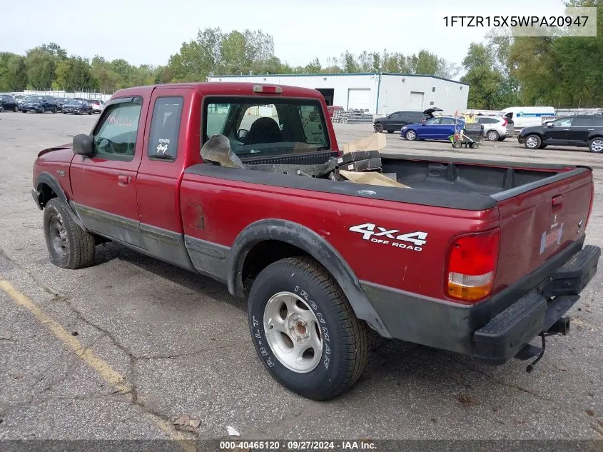 1998 Ford Ranger Splash/Xl/Xlt VIN: 1FTZR15X5WPA20947 Lot: 40465120