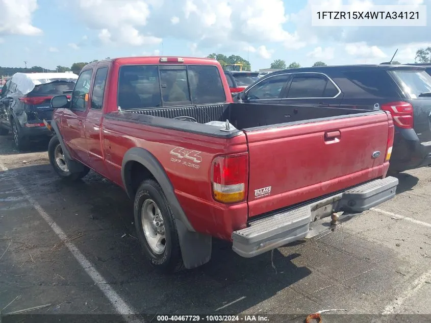 1998 Ford Ranger Splash/Xl/Xlt VIN: 1FTZR15X4WTA34121 Lot: 40467729