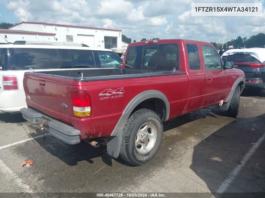 1998 Ford Ranger Splash/Xl/Xlt VIN: 1FTZR15X4WTA34121 Lot: 40467729