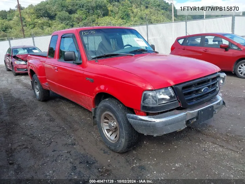 1998 Ford Ranger Splash/Xl/Xlt VIN: 1FTYR14U7WPB15870 Lot: 40471728