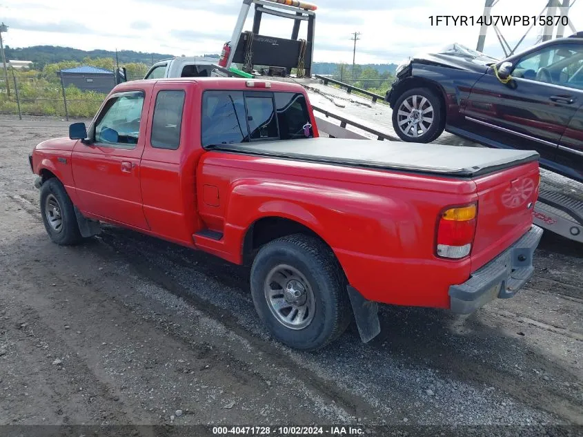 1998 Ford Ranger Splash/Xl/Xlt VIN: 1FTYR14U7WPB15870 Lot: 40471728