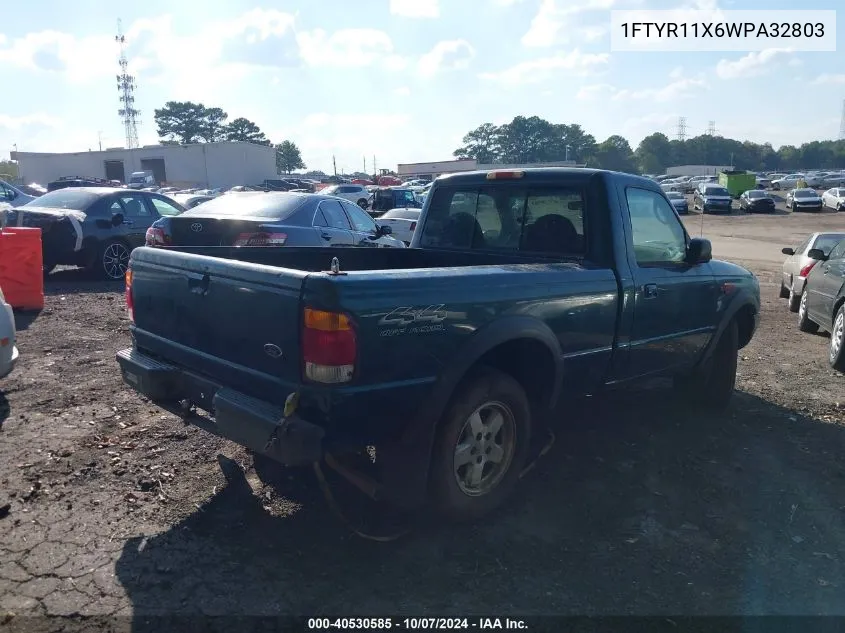 1998 Ford Ranger Splash/Xl/Xlt VIN: 1FTYR11X6WPA32803 Lot: 40530585