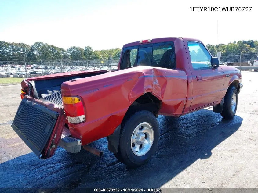 1998 Ford Ranger VIN: 1FTYR10C1WUB76727 Lot: 40573232