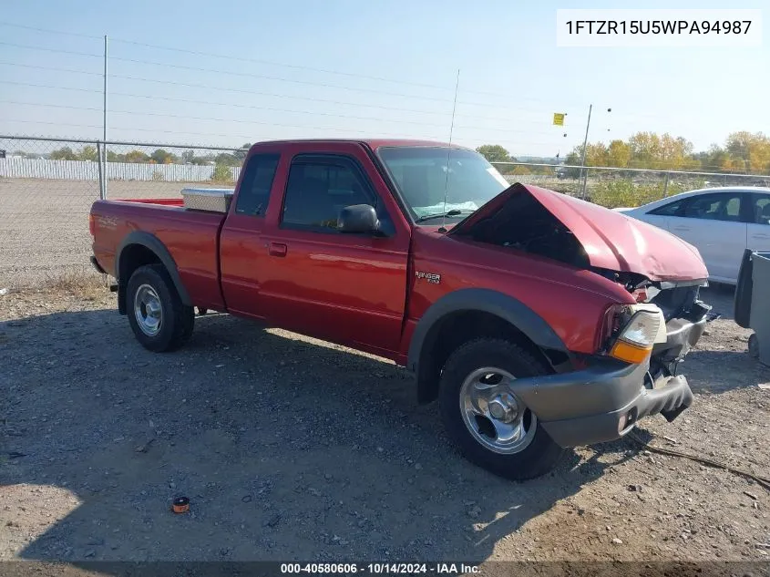 1998 Ford Ranger Splash/Xl/Xlt VIN: 1FTZR15U5WPA94987 Lot: 40580606