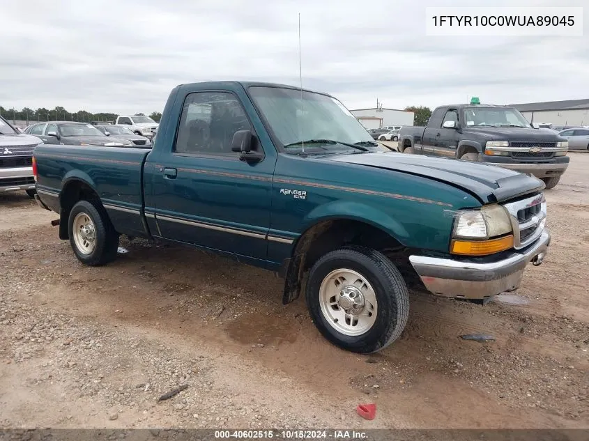 1998 Ford Ranger Splash/Xl/Xlt VIN: 1FTYR10C0WUA89045 Lot: 40602515