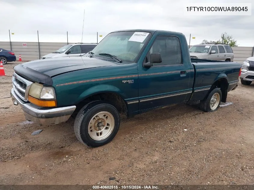 1998 Ford Ranger Splash/Xl/Xlt VIN: 1FTYR10C0WUA89045 Lot: 40602515